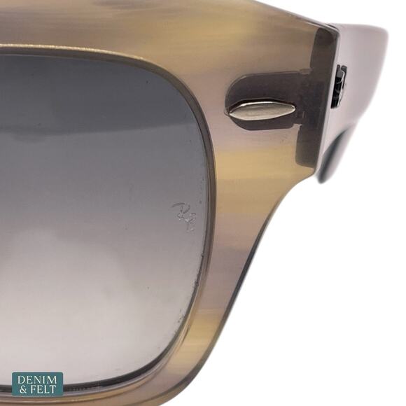 NEW Ray-Ban State Street Square Acetate Sunglasses Polished Striped Green Grey main image 10